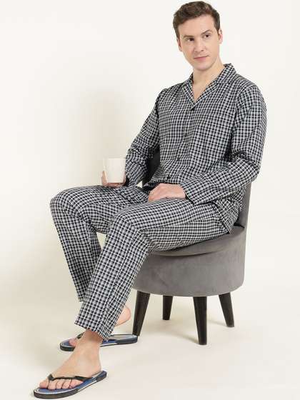 English Navy Men
                        Checked Night suit