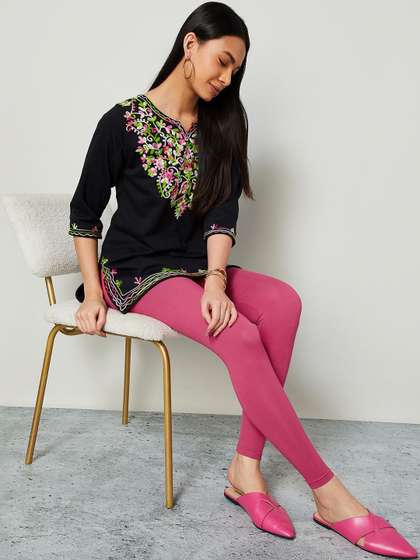 Melange by
                          Lifestyle Women Solid Ankle Length Leggings