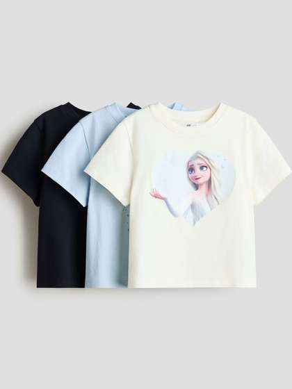 H&M Girls 3-Pack
                    Printed Jersey Tops