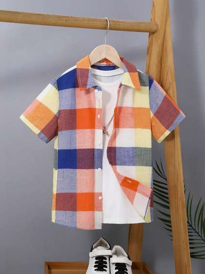 BAESD Boys Checked
                      Casual Shirt