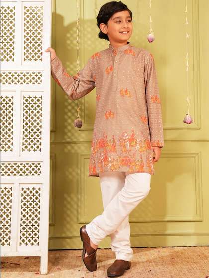 Aj DEZInES Boys Ethnic
                      Motifs Printed Regular Kurta with Pyjamas