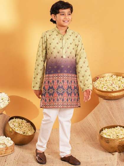 Aj DEZInES Boys Ethnic
                    Motifs Printed Regular Kurta with Pyjamas