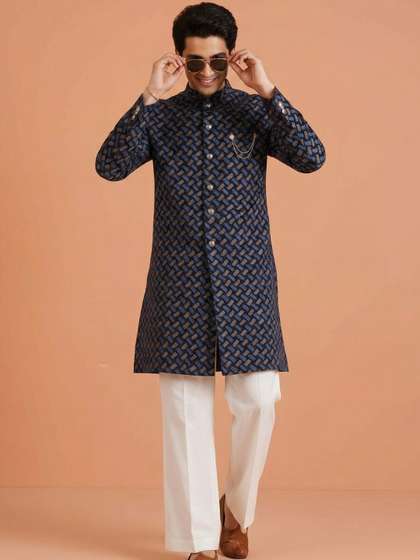 KISAH Abstract
                        Printed Pure Cotton Sherwani With Wide Leg
                        Trouser