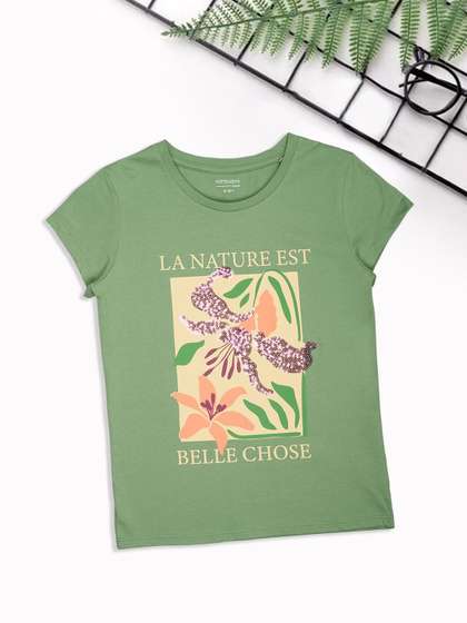 Pantaloons Junior Girls
                    Round Neck Short Sleeves T-shirt