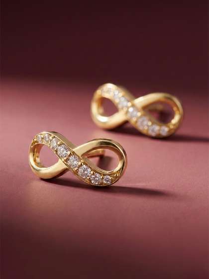 MAEJOY Infinity Lab
                        grown diamond 92.5 Sterling Silver 18KT Gold
                        plated stud earrings