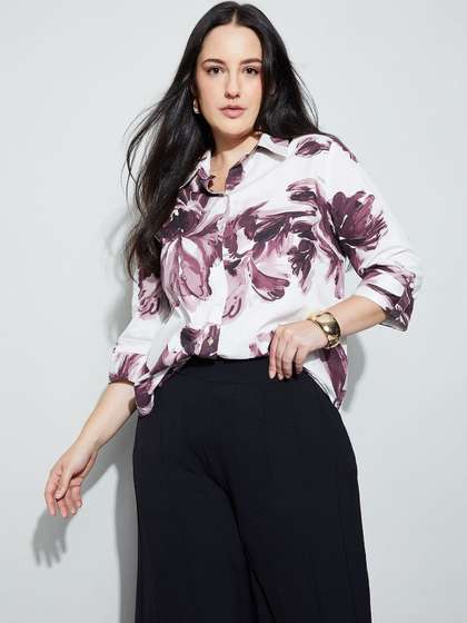 Nexus by Lifestyle
                        Plus Size Women Floral Printed Casual Shirt