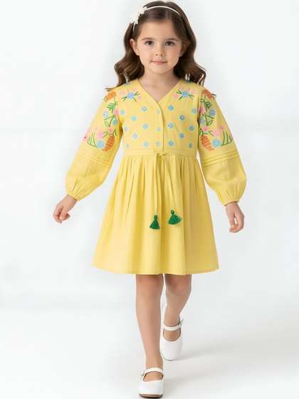 Bella Moda Floral Puff
                    Sleeve Fit & Flare Dress