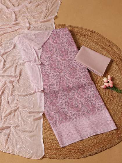 Soch Paisley
                          Printed Thread Work Unstitched Dress Material