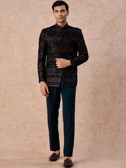 Manyavar Self Design
                        Tailored Fit Jodhpuri Two-Piece Suit