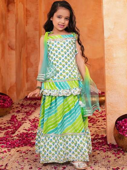 LIL PITAARA Girls
                        Printed Ready to Wear Lehenga & Blouse With
                        Dupatta