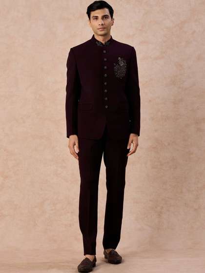 Manyavar Self Design
                        Tailored Fit Jodhpuri Two-Piece Suit