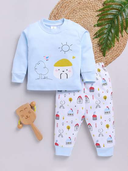 YK X Tinyo Infant Boys
                      Pure Cotton Printed T-shirt with Joggers