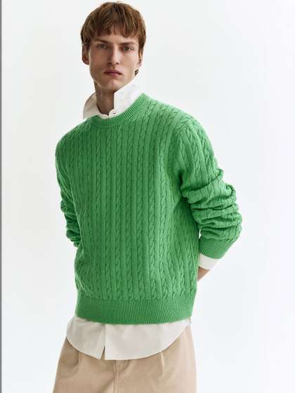 H&M Regular
                          Fit Cable-Knit Jumper