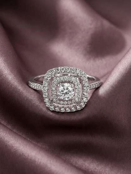 MAEJOY Concentric
                        ring Lab grown diamond 92.5 Sterling Silver 18KT
                        Rhodium plated ring