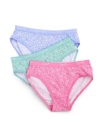 CYMRITE Women Pack
                          of 3 Printed Cotton Basic Briefs