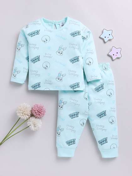 YK X Tinyo Girls Pure
                    Cotton Looney Tunes Printed Top with Joggers