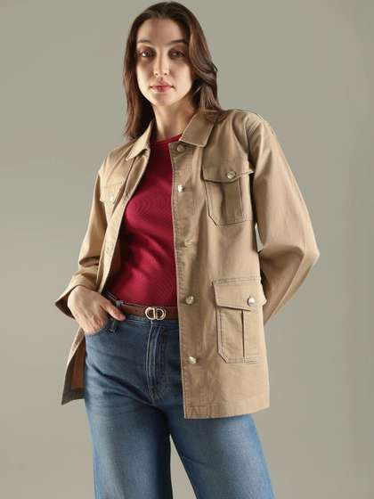 Tommy Hilfiger Women
                        Spread Collar Woven Jacket
