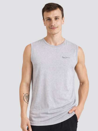 Pepe Jeans Men
                          Cotton Sleeveless Gym Vest