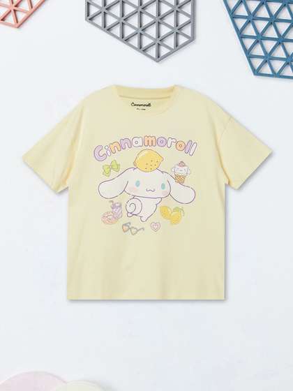 max Girls Graphic
                    Printed Round Neck Cotton Tshirt