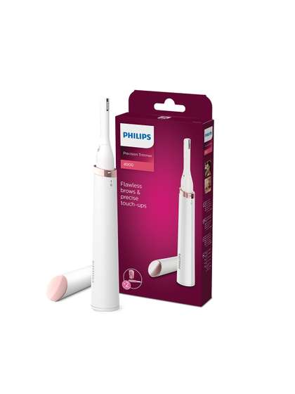 Philips Eyebrows &
                    Facial Touch-Up Precision Pen Trimmer HP6388/00 -
                    White & Pink