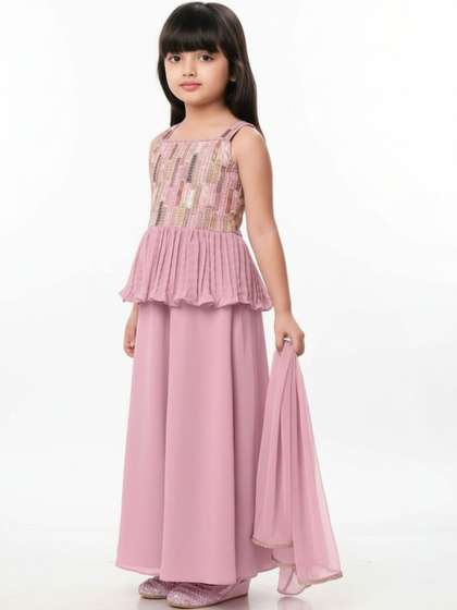 BAESD Girls Printed
                      Empire Kurti with Palazzos & With Dupatta