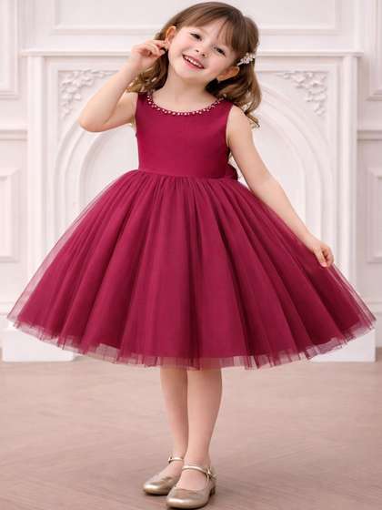 DELIMA FASHION Net Fit
                      & Flare Dress