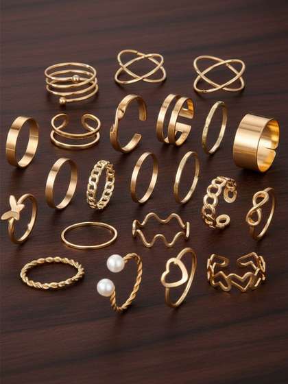 YouBella Set of 22
                        Gold-Plated Finger Ring