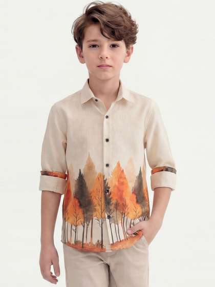 BEARSOUL Boys Classic
                      Printed Casual Shirt