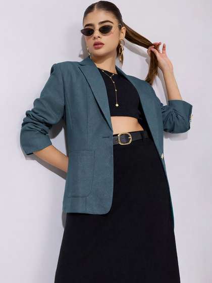 SHOWOFFFF Notched
                          Lapel Single-Breasted Formal Blazers