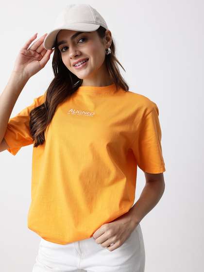 Mast & Harbour
                        Relaxed Fit Typography Printed Pure Cotton
                        T-shirt