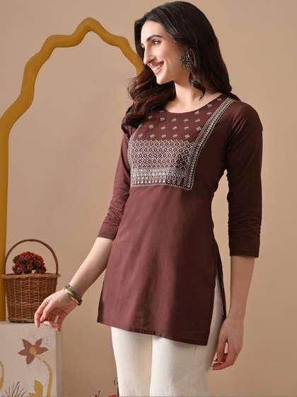 PHYSIL Ethnic Motifs
                        Embroidered Pure Cotton Kurti