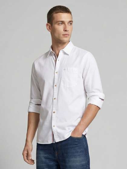 WROGN Men White
                          Slim Fit Casual Shirt