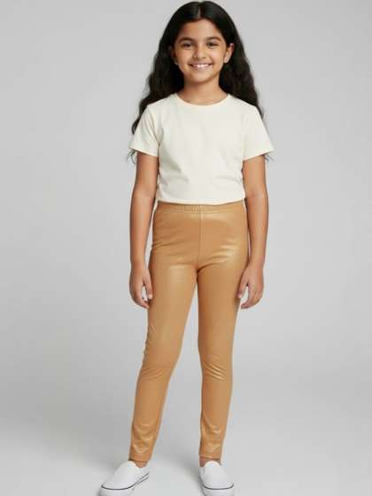 THE PAJAMA FACTORY Girls
                    Solid Ankle Length Leggings