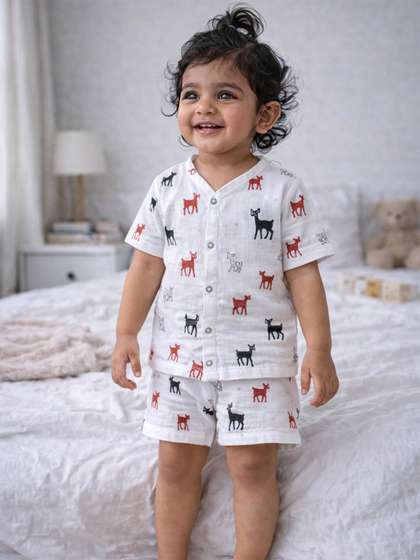 The Boo Boo Club
                        Kids Infants Pure Cotton Printed Sustainable
                        Shirt With Shorts