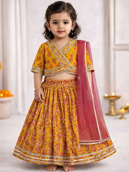 Arshia Fashions Girls
                      Printed Ready to Wear Lehenga & Blouse With
                      Dupatta