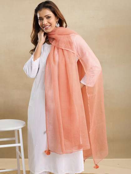 Fabindia Embroidered
                        Cotton Silk Dupatta