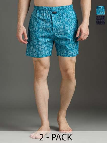 Mast & Harbour
                        Pack Of 2 Men Printed Pure Cotton Mid-Rise
                        Boxer