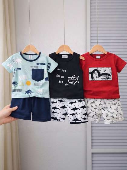 BAESD Unisex Kids
                        Printed T-shirt with Shorts