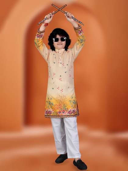 KC Kunj Creation Boys
                    Ethnic Motifs Printed Regular Kurta with Pyjamas