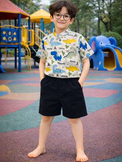 HERE&NOW Unisex Kids
                    Printed Shirt with Shorts