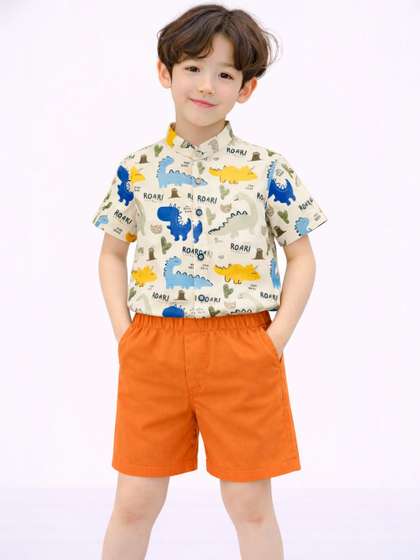 HERE&NOW Unisex Kids
                    Printed Shirt with Shorts