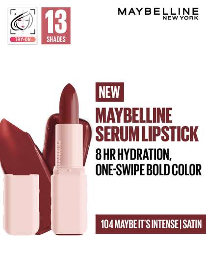 Maybelline New York
                        Satins 8Hr Serum Lipstick - Maybe It's Intense
                        104