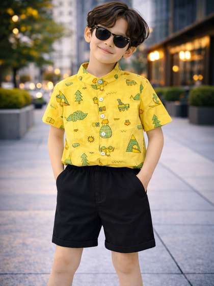 HERE&NOW Unisex Kids
                    Printed Shirt with Shorts