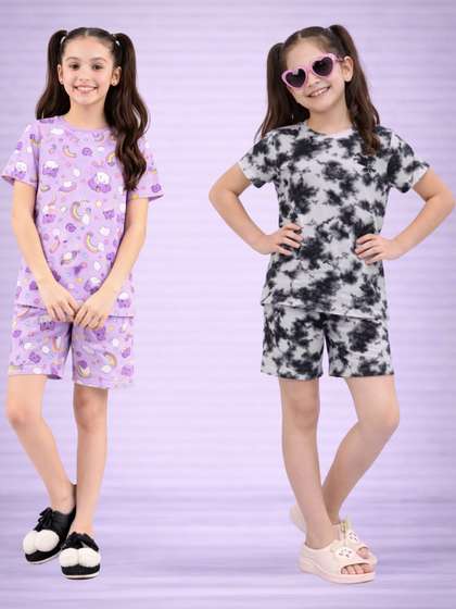 BAESD Girls Printed
                      Short Sleeves Nightdress