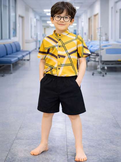 HERE&NOW Unisex
                        Kids Printed Shirt with Shorts