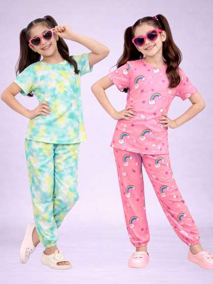 BAESD Girls Printed
                      Short Sleeves Nightdress