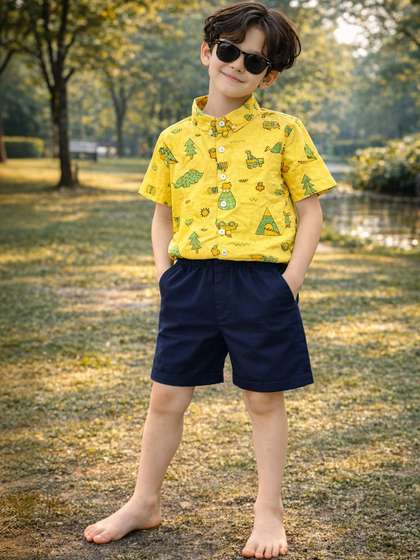 HERE&NOW Unisex Kids
                    Printed Shirt with Shorts