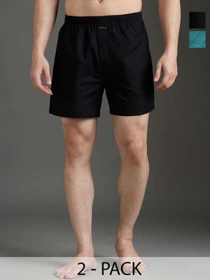 Mast & Harbour
                        Men Pack Of 2 Pure Cotton Mid-Rise Boxer