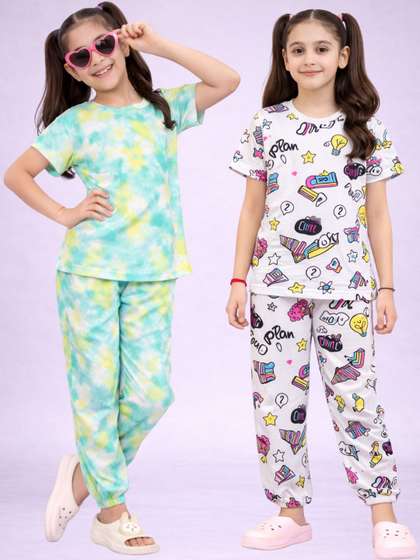 BAESD Girls Printed
                    Short Sleeves Nightdress