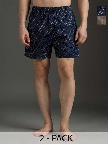 Mast & Harbour
                        Pack Of 2 Men Printed Pure Cotton Mid-Rise
                        Boxer